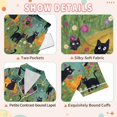 thumbnail image 4 of FORMRS Kids Short Sleeve Top and Pants Pajama Set Unisex Satin 2-Piece Sleepwear, Sizes 13-14Y, Floral Black Cats Pattern, 4 of 8
