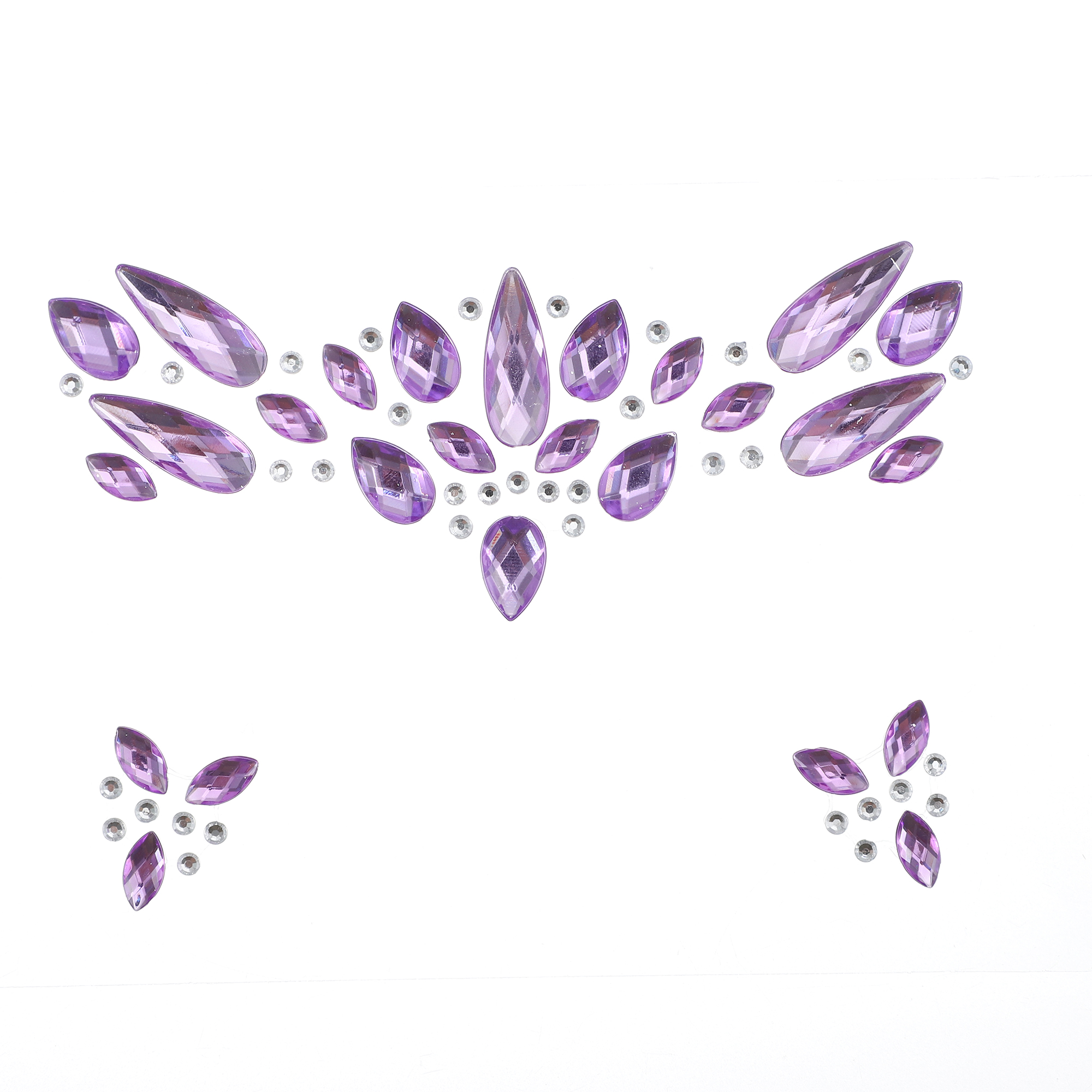 Unique Bargains Elegant Face Rhinestone Stickers for Concert and Halloween Events Purple