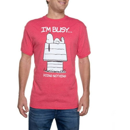 Peanuts Men's Snoopy I'm Busy Graphic Tee