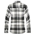 thumbnail image 3 of Shirts for Men Fall Winter Regular Fit Long Sleeve Plaid Shirt Jacket Big And Tall Plus Szie Button Down Casual Lapel Mens Shirt Black XXXL, 3 of 3