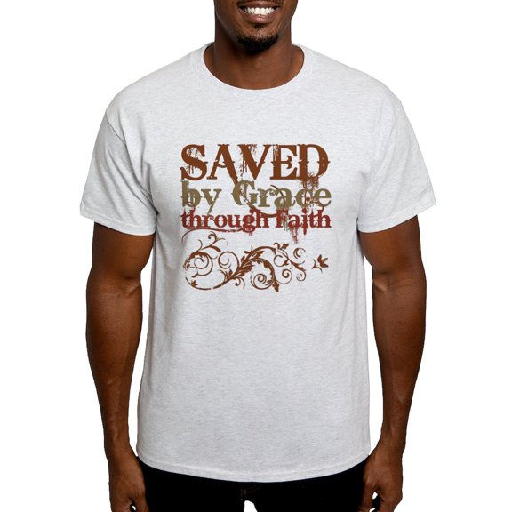 CafePress - Saved By Grace Light T Shirt - Men's Classic Graphic T-Shirt