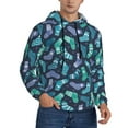 thumbnail image 2 of Rateoe Green Christmas Print Socks Pattern Mens Hoodie, Pullover Hooded Sweatshirt, Kangaroo Pocket Hoodie Ideal for Daily Wear, Travel and Home-Large, 2 of 7