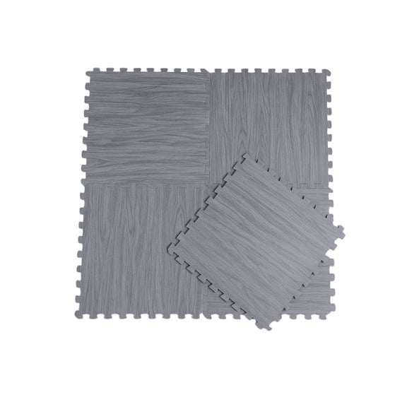 Piso Tipo Madera EVA Antiderrapante Acolchonado Gris 16 Piezas 5.76m² Decoración Interior Recámara