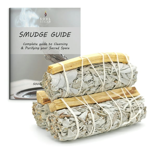 Soul Sticks White Sage and Palo Santo Smudge Sticks 4 Inch | White Sage Smudging Wands | Bulk Quantities for Home Cleansing, Meditation, & Smudging Rituals | Sustainably Sourced in California