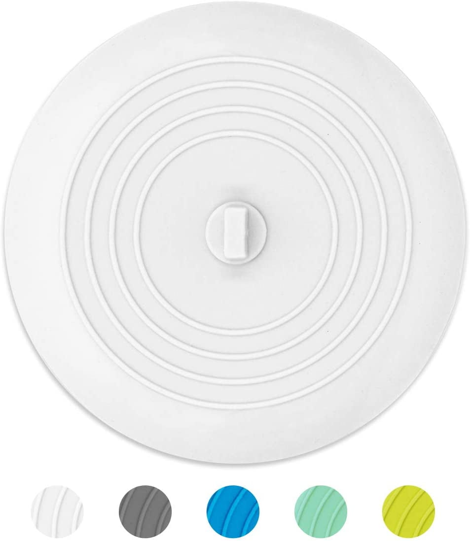 Bath Tub Stopper for Drain, 6 Inches Silicone Shower Drain Bath Plug Stopper for Kitchen, Bathroom, Laundry (Grey)
