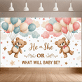thumbnail image 5 of Decorative Design Baby Shower Banner Colorful Balloons Gender Reveal Teddy Bear Banner for Baby Shower Party Indoor Decoration Event Decoration, 5 of 7