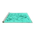thumbnail image 2 of Ahgly Company Machine Washable Indoor Square Abstract Turquoise Blue Modern Area Rugs, 8' Square, 2 of 4