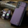 thumbnail image 5 of 1SaniMore for Samsung Galaxy A14 5G Wallet Case, RFID Blocking PU Leather Kickstand Credit Slots Flip Folio Protective Case, Double Magnetic Clasp Durable Shockproof Cover for Samsung A14 5G, Purple, 5 of 9