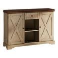thumbnail image 3 of James Buffet Server Cabinet with Storage, Antique White & Walnut Wood, 3 of 6