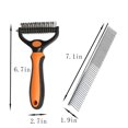 thumbnail image 2 of Luckky Pet Pro Grooming Tool,Double-Sided Dematting Comb & Undercoat Rake,Ergonomic Non-Slip Handle,Extra-Wide Deshedding Brush,Professional Grooming Comb for All Medium to Large Pets, 2 of 7