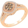 thumbnail image 3 of 1/2 Carat T.W. Champagne and White Diamond 10kt Rose Gold Splt Shank Fashion Ring, 3 of 3