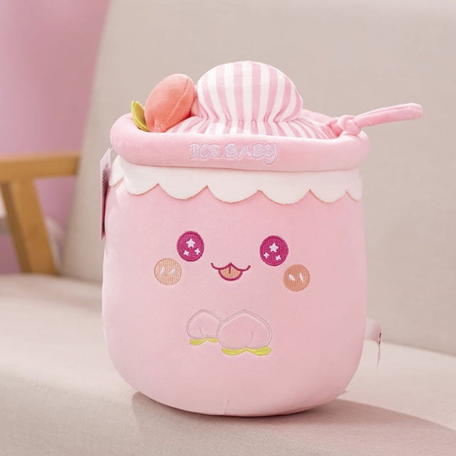 Runjoy, nuevas muñecas de peluche boba, venta al por mayor, regalos promocionales personalizados, almohada de té de la leche con helado, animal de peluche suave, lindo juguete de peluche de dibujos an