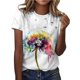 thumbnail image 1 of Blusa informal de manga corta con cuello redondo y estampado de verano a la moda para mujer Pompotops hfajkhk134178, 1 of 5