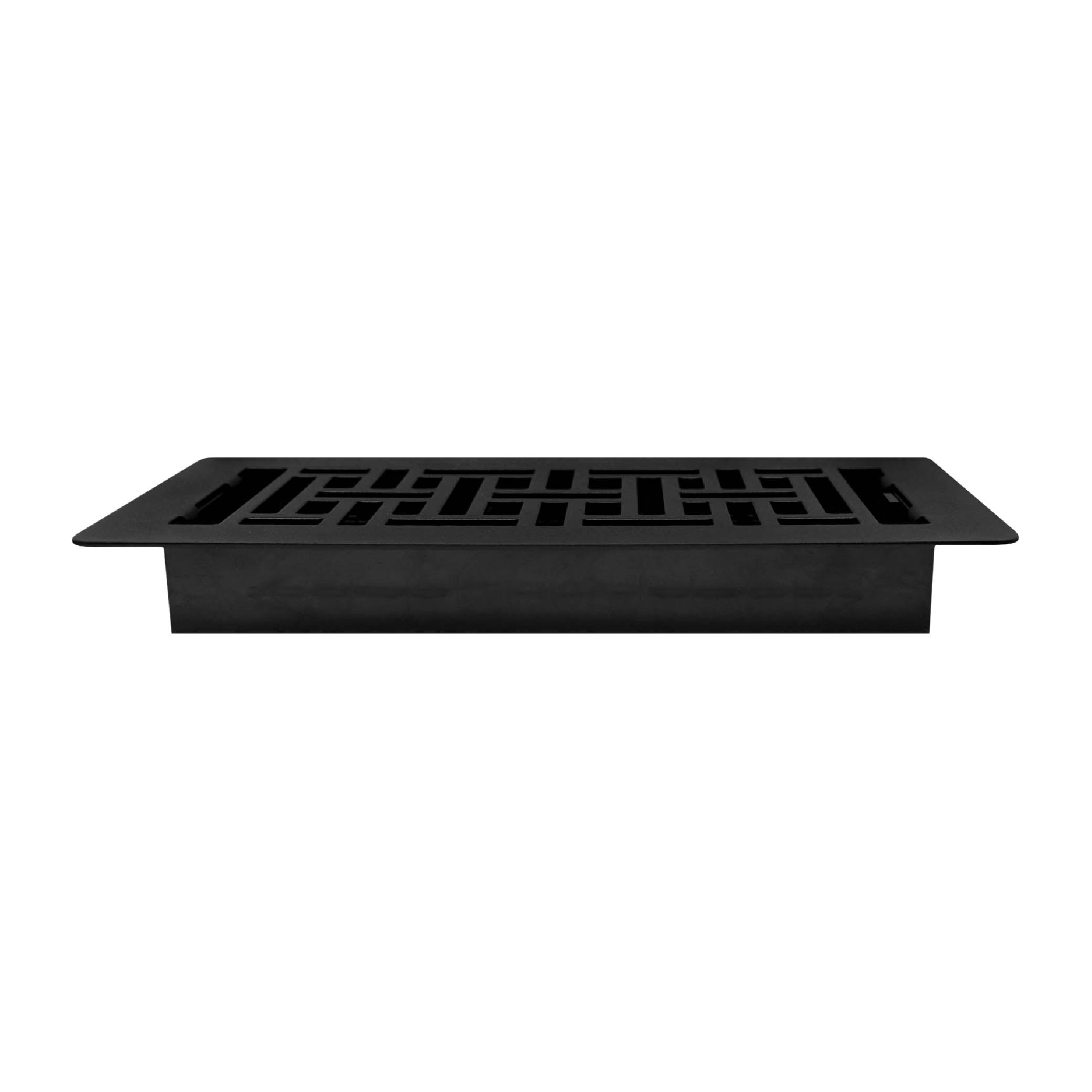 Decor Grates (4-Pack) 4x10 Oriental Low Profile Floor Register Vent Cover, Adjustable Airflow Control, Textured Black (LAJH410-BLK)