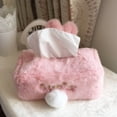 thumbnail image 2 of Rabbit Ear Tissue Box Plush Napkin Storage Container Convenient Paper Towel Organizer for Home Bar Office (Pink Rectang, 2 of 8