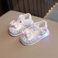 thumbnail image 2 of newwalpole Toddler Girls Sandals Little Girls Kids Summer Shoes Toddler Sandals White for Size 5, 2 of 8