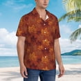 thumbnail image 3 of Fuzoiu fall Maple Print Hawaiian Shirt for Men, Summer Beach Casual Short Sleeve Button Down Shirts, Men’s Beach Summer Shirts with Pocket,X-Large, 3 of 7