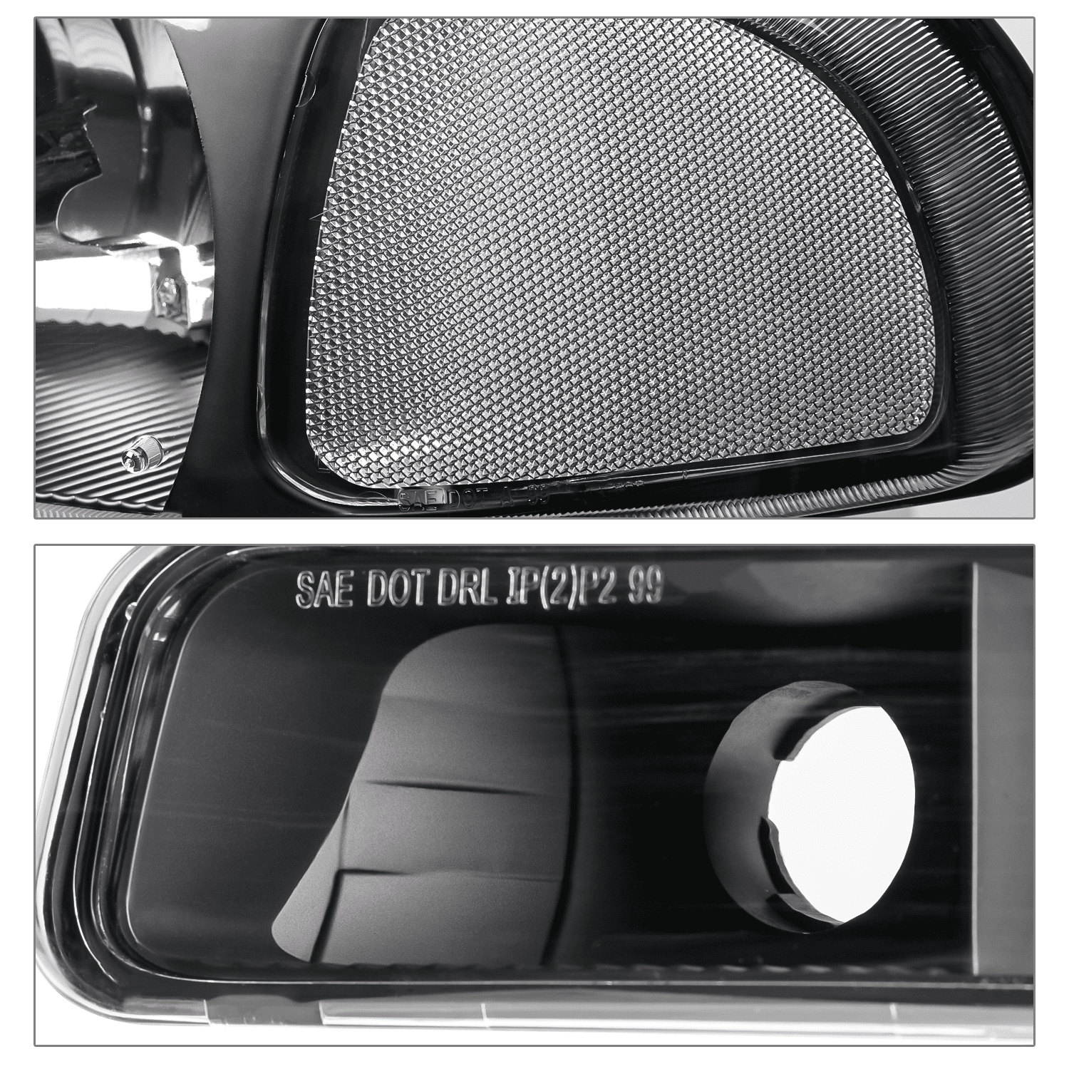 M-AUTO Headlight Assembly with Pre-Assembled LED Bulbs Replacement for 1999-2007 GMC Sierra, Black Housing Clear Lens Clear Reflector