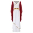 thumbnail image 3 of Choomomo Womens Greece Queen Cosplay Gold Trims Robe Dress Ancient Greek Roman Toga Costume Burgundy M, 3 of 7