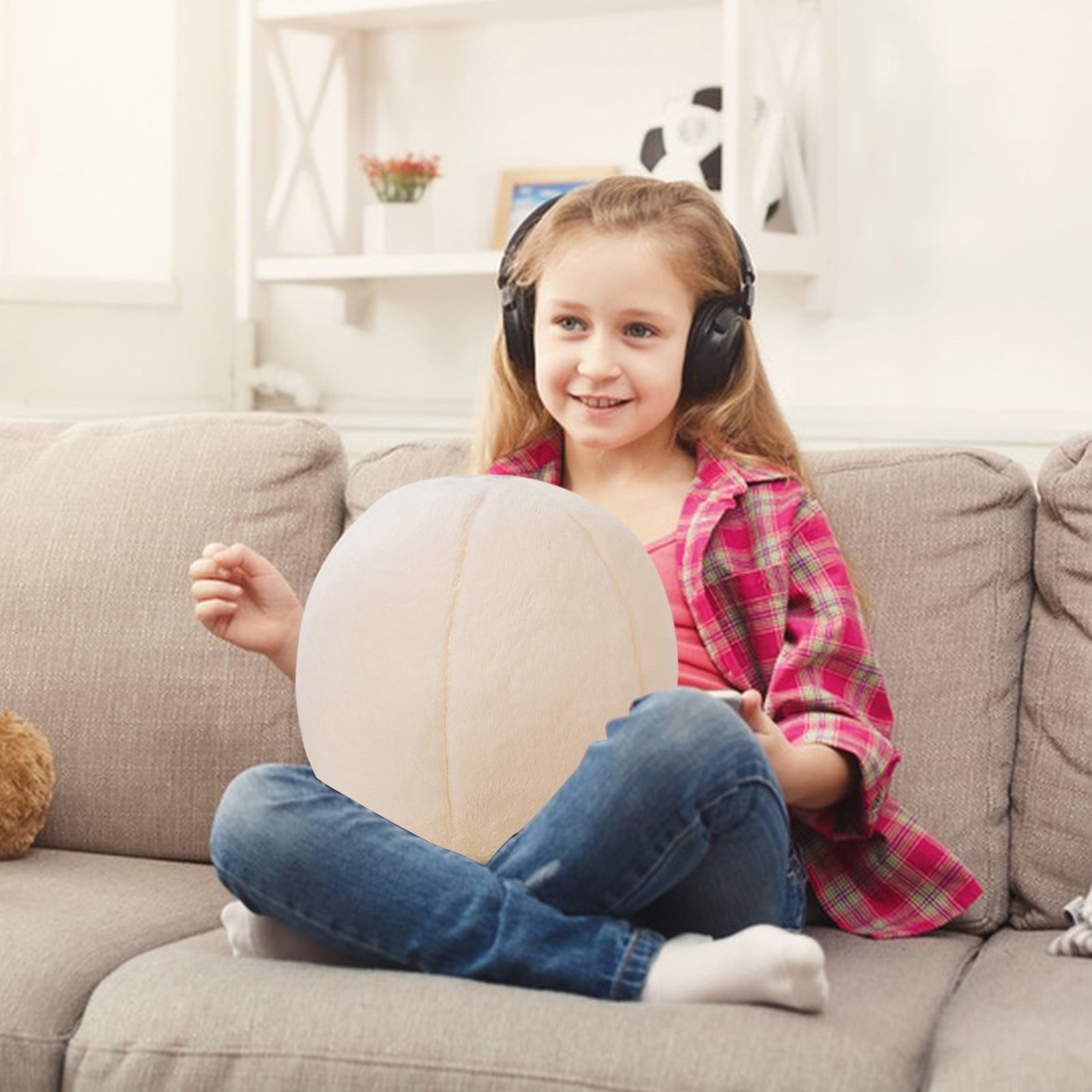 Ball Pillow, Soft Round Throw Pillows, Sphere Shaped Pillow Round Decorative Pillow, 11.8 Inch Round Plush Pillow Cushion for Couch, Sofa, Bedroom