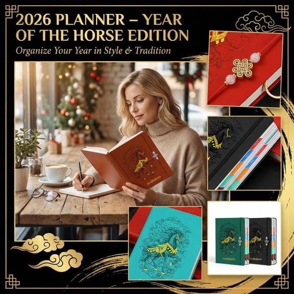 2026 Daily Planner Black Hardcover Schedule Book Yearly Monthly Weekly Agenda Notebook for Work Goal Setting Appointment Organizer Journal for Women Men 1Pcs Black