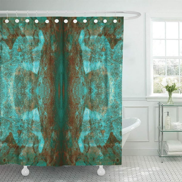 Shower Curtain 60x72 Inch, Teal Green And Brown Shower Curtains