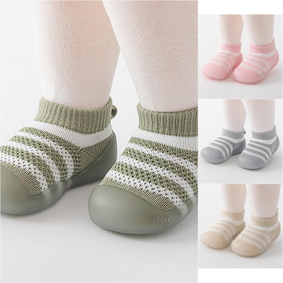 VOUZZA Infant Kids Leisure Shoes Mesh Soft Bottom Breathable Slip-On Sport Socks Shoes Non-Slip Solid Color Walking Sneakers
