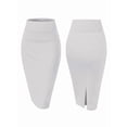thumbnail image 1 of Jupe Crayon de Bureau en Nylon Extensible à Taille Haute Premium pour Femme Blanc TG, 1 of 7