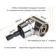 thumbnail image 4 of Juego de extensión de adaptador de toma de corriente de grado de impacto, 3 unidades 1/4 3/8 1/2 & quot; juego de brocas de tuerca de vástago hexagonal + 105 grados de ángulo recto Driv Feliz Sencillez, 4 of 5