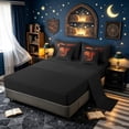 thumbnail image 4 of meiyoeat Orange Fire Dragon Twin Bedding for Boys, Flame Animal Bedding Comforter Set, Black Orange, Black Reversible, 7pcs, 4 of 5
