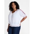 thumbnail image 2 of Time and Tru Women's Embroidered Peasant Top, Sizes XS-XXXL, 2 of 6