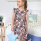 thumbnail image 4 of Fotbe music Skull record Retro Vestido de Dormir para Niñas de 3 a 10 Años, Mangas Cortas, Estilo Princesa, Pijama Camisón con Mangas Voladas-XX-Large, 4 of 6