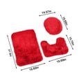 thumbnail image 3 of TIMIFIS Bathroom Rug Set Household Supplies Solid Color 3 Piece Bathroom Rug Set Bathroom Toilet Carpet Anti-Slip Mat Solid Color Bathroom Toilet Floor Mat Mothers Gifts pring, 3 of 7