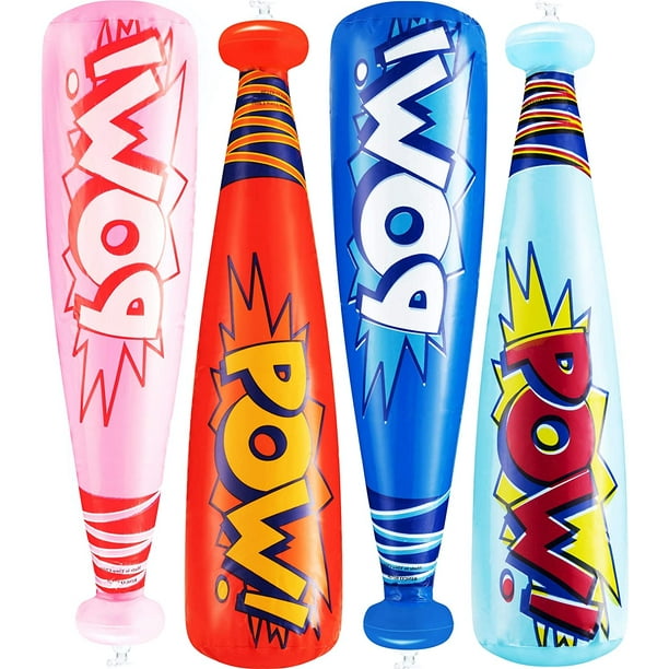 HTOOQ Pow Inflatable Baseball Bats HTOOQ Pack of 12 Oversized 20 Inch Inflatable Toy Bat Carnival Prizes Goodie Bag Favors or Superhero Birthday