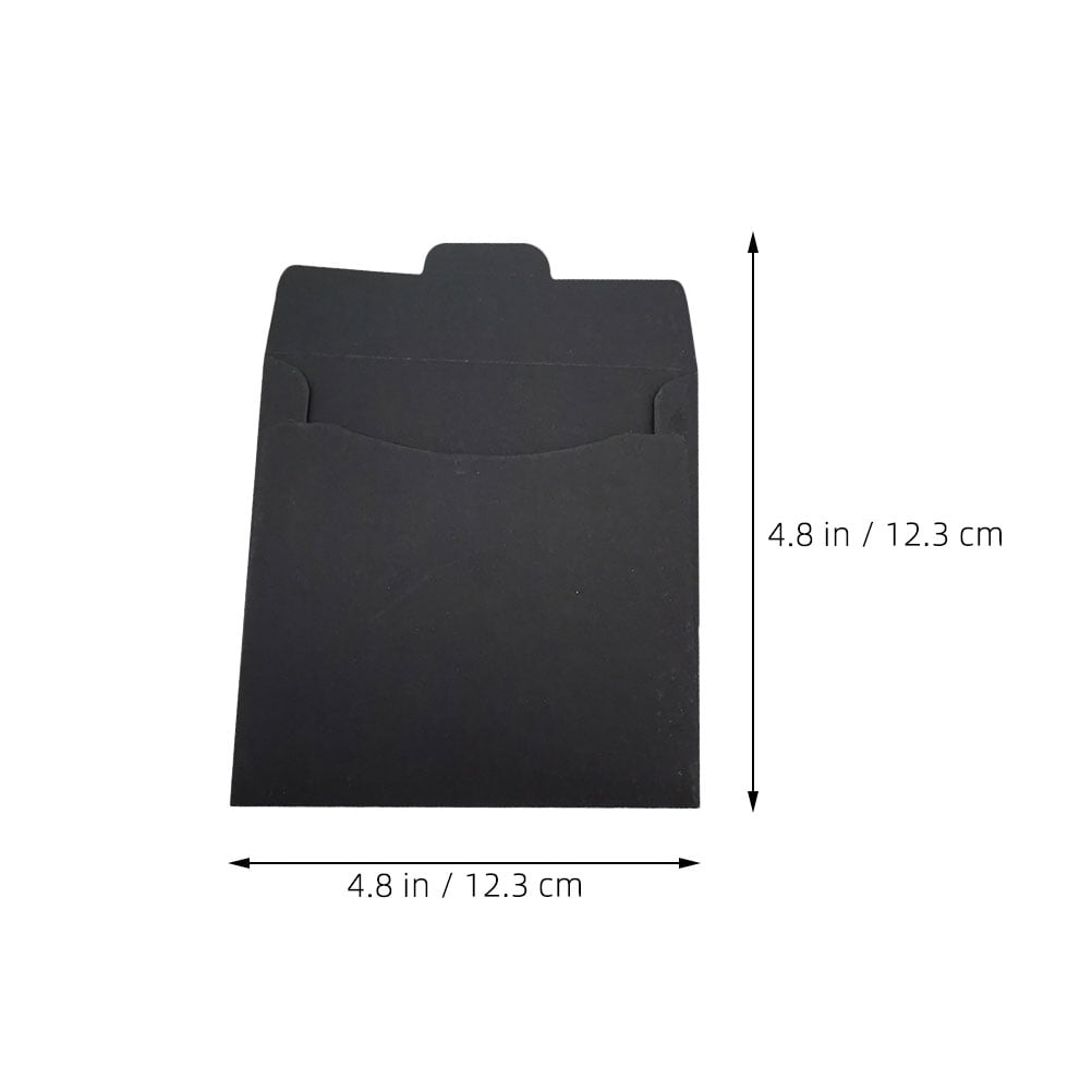 LULULION 100Pcs Black Lightweight Kraft Paper Cd Sleeves Multipurpose Cd Packaging Envelopes for Disc Storage