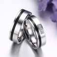 thumbnail image 4 of Titanium steel with three zircon couple rings, 4 of 12