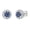 Blue Sapphire, variant on Collection Round White Diamond Metal Beaded Circle Frame Swirl Screwback Stud Earrings for Women (0.32 ctw, Color I-J, Clarity I2-I3) in 10K White Gold