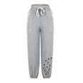 thumbnail image 4 of VEKDONE Womens Cotton Linen Pants Print Long Pants Gray L, 4 of 6