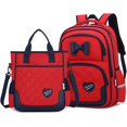 thumbnail image 1 of 2Pcs Bowknot Wave Point Prints Primary School Bookbag Rucksack Kids School Backpack Sets Student Book Bag for Students, 1 of 5