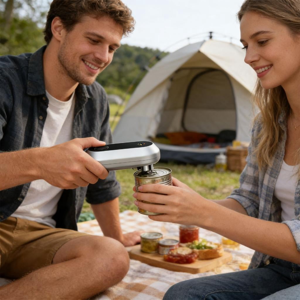 Easy To Use Electric Can Opener With Secure Opening Minimal Effort Needed Great For Mature Individuals And Travel