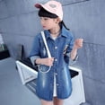 thumbnail image 2 of Vintage Kids Denim Jacket For Girls Cartoon Beauty Print Baby Long Denim Jacket Teens Retro long Jeans Trench Coat High Quality, 2 of 6