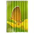 thumbnail image 1 of Cortina de Ducha ABPHQTO Mariposa Marron Sobre Flor Amarilla Fresca Impermeable 120x180 cm, 1 of 2