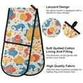 thumbnail image 4 of Dailycode Double Sided Oven Mitt with Loop Heat Resistant Kitchen Long Potholders 7" x 35" Cartoon Fish and Seahorse, 4 of 6