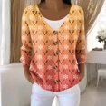 thumbnail image 5 of Women's Fashion Long Sleeve Christmas Snowman Snowflake Print Jacket Cardigan for Holiday Party and Casual Daily Wear,Saffron,S, 5 of 7