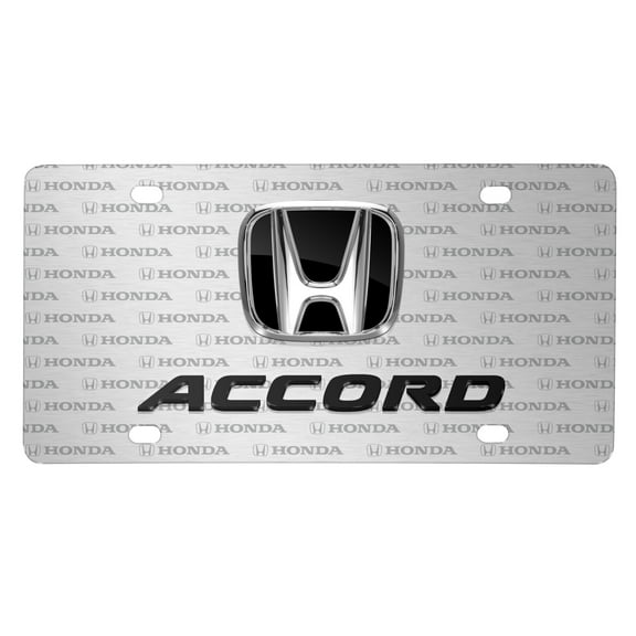 Honda Accord 3D Dual Logo on Logo Pattern Brushed Aluminum License Plate
