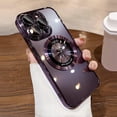thumbnail image 4 of Clear Case for iPhone 14 Pro Max Case [Compatible with Magsafe] with Full Camera Protection Hard Back Shockproof Protective Plating Design Phone Case for Women Girls 6.7 in - Purple, 4 of 11