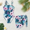 thumbnail image 4 of SEANATIVE Girls One Piece Swimsuits with Mesh Coverups Kid Teen Bathing Suit 2 PCS Swimwear Back Cutout Beachwear for Travel Beach Swimming Pools, Size 7-8, Hawaii Hibiscus Flower Leopard Print, 4 of 7