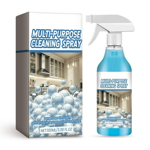 Kitchen Foam Cleaner, Heavy Duty Degreaser for Stubborn Grease and Rust, Multi-Surface Stain Remover with Fast-Acting Foam, Non-Toxic Safe for Range Hoods Countertops Sinks, All-Purpose Cleaning Spray