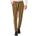 thumbnail image 2 of Mens Striped Dress Pant Lightweight Casual Trousers Slim Fit Breathable Stretchy Yellow1 Pant, 2 of 3