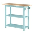 thumbnail image 1 of Pemberly Row Three-Tier Butcher Block Kitchen Prep Island w/Drawer in Blue Wood, 1 of 10